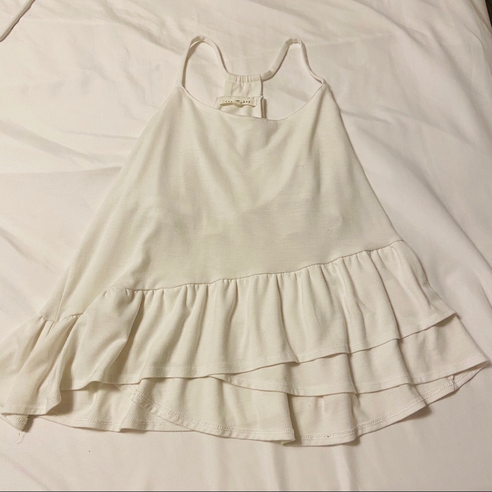 Small Copper Key Tiered White Shirt